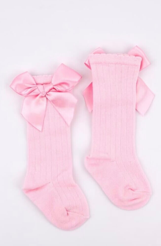 Κάλτσες με φιογκάκια ροζ