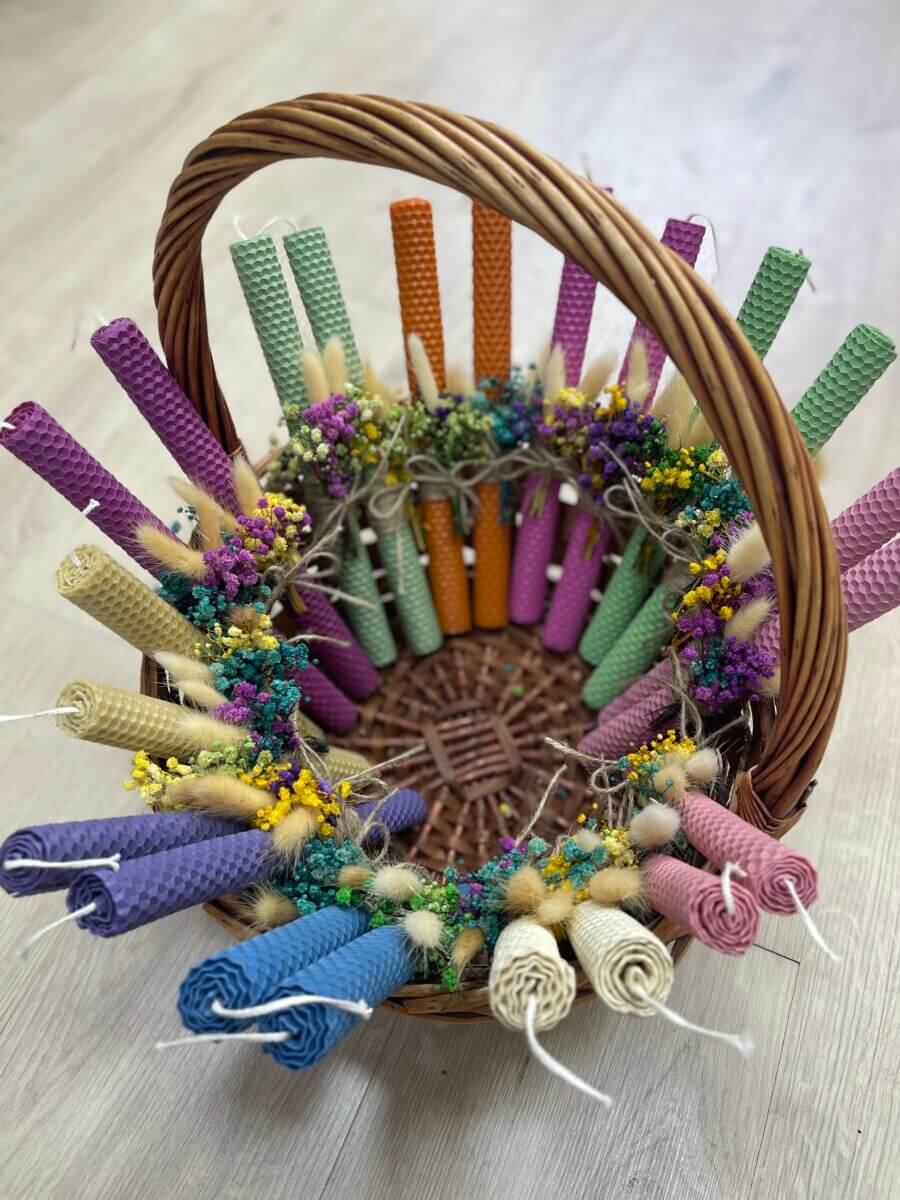 Λαμπάδα μελισσοκέρι κρεμ