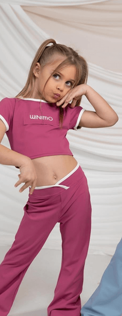 Minimo 2PCS SET EMBROIDERED PATCH TOP WITH CROSS-BACK STRAPS DOUBLE-WAISTBAND FLARE  PANTS