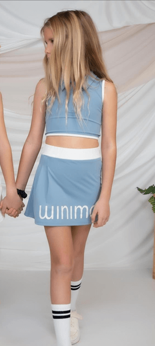 Minimo 2PCS SET POLO ZIP TOP & PLEATED SKIRT