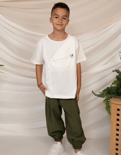 Minimo 2PCS SET ASYMMETRIC TOP  & CARGO-JOGGER PANTS