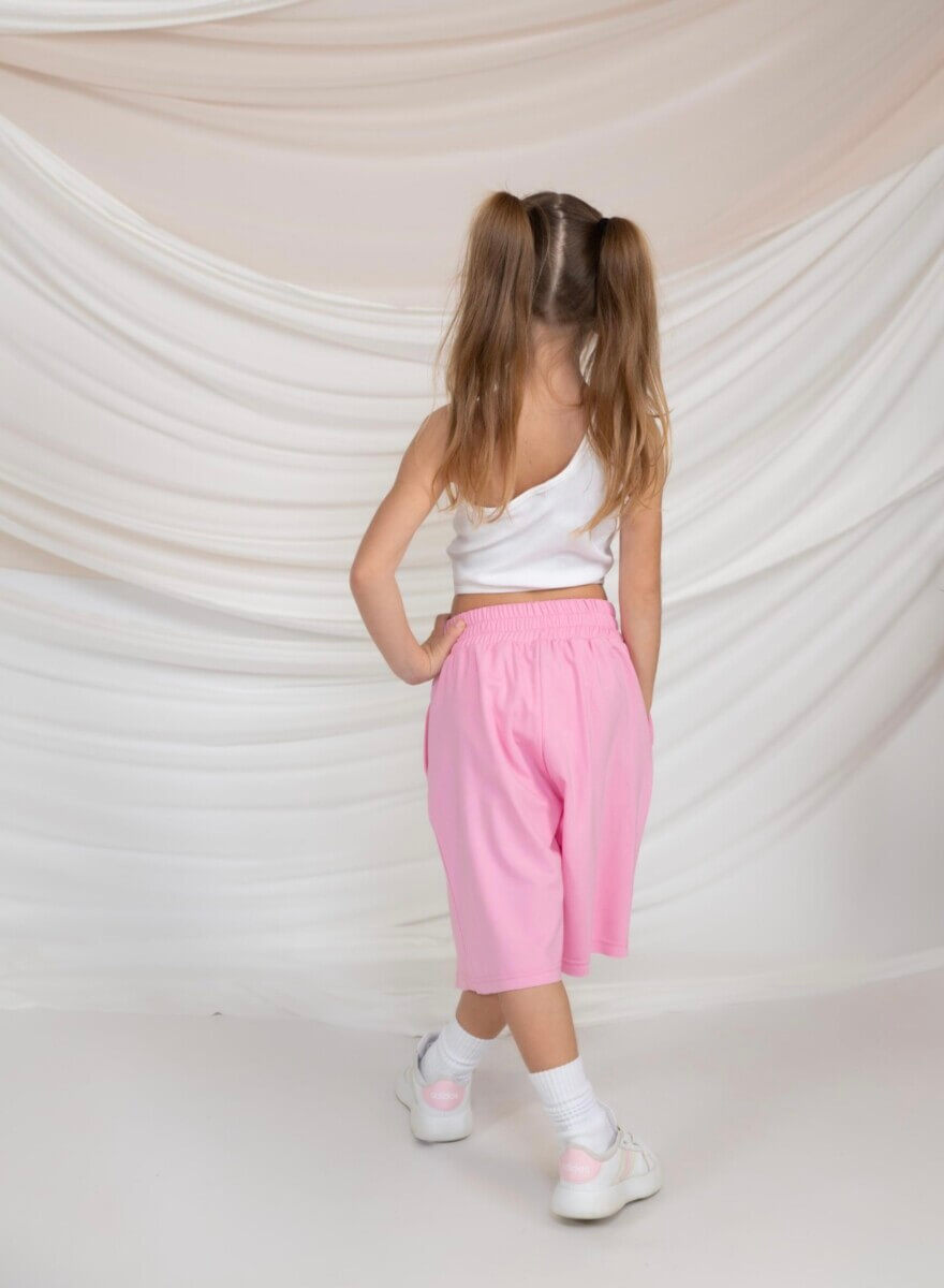 Minimo 2PCS SET ASYMMETRIC RIB CROP TOP & RAW-HEM CONFIDENCE BERMUDA