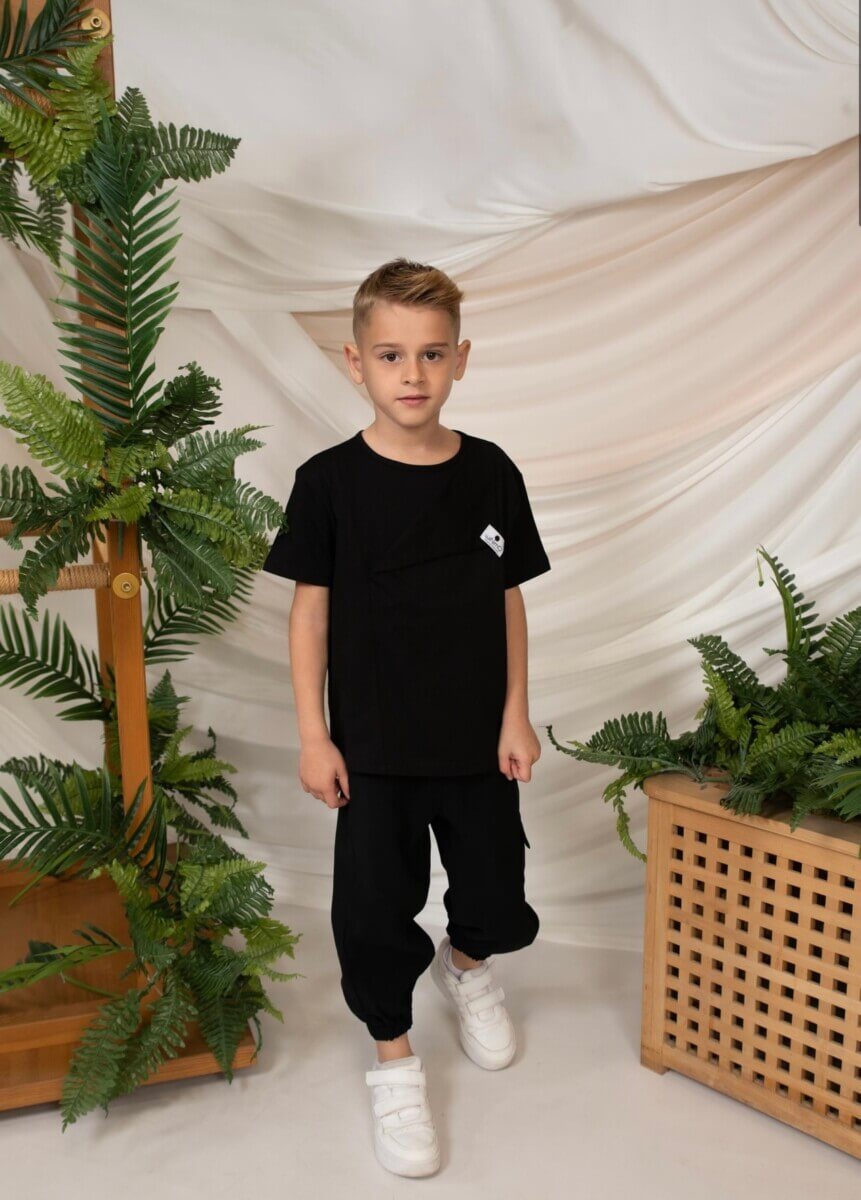 Minimo 2PCS SET ASYMMETRIC TOP  & CARGO-JOGGER PANTS
