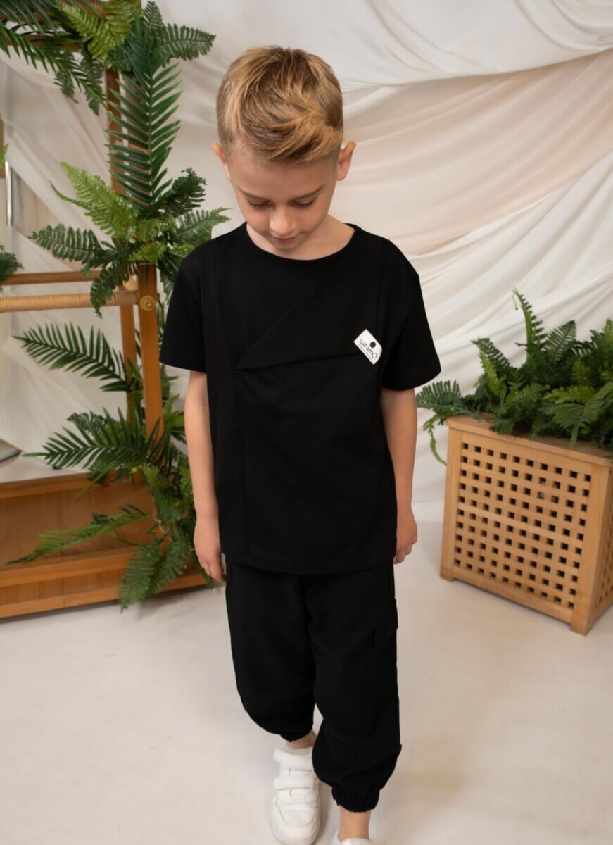 Minimo 2PCS SET ASYMMETRIC TOP  & CARGO-JOGGER PANTS