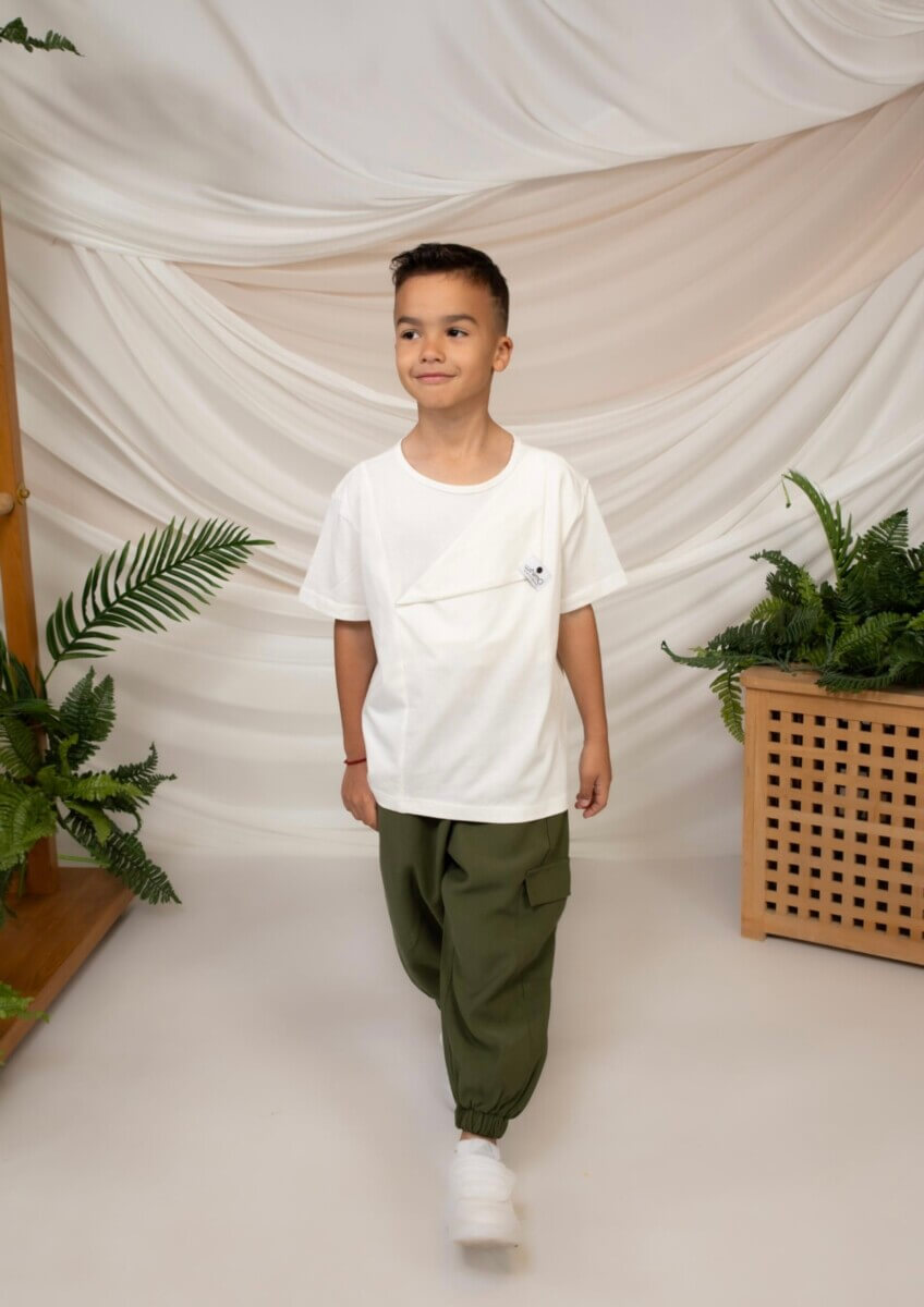 Minimo 2PCS SET ASYMMETRIC TOP  & CARGO-JOGGER PANTS