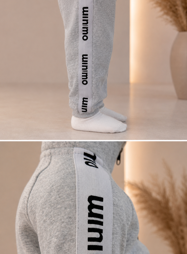 SWEATSHIRT SET ZIP UP JACKET AND PANTS WITH CONTRAST LOGO TAPE